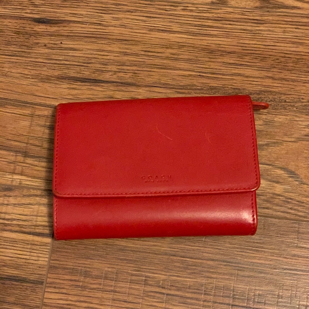 Red coach wallet